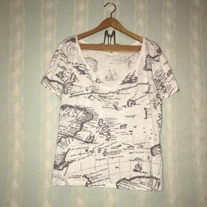 Forever 21+ Map Tee Shirt Size 2X
